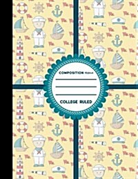 Composition Notebook: College Ruled: Composition Book Blank Pages, Exercise Notebook, Ruled Paper, Cute Navy Cover, 8.5 x 11, 200 Pages, 1 (Paperback)