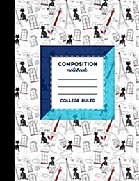 Composition Notebook: College Ruled: Diaries For Little Girls, Journal Notebook, Writing Journal Lined, Cute Paris & Music Cover, 7.44 x 9. (Paperback)