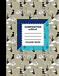 Composition Notebook: College Ruled: Diary Book, Journal Notebook For Kids, Writing Journal Notebook, Cute Paris & Music Cover, 7.44 x 9.69 (Paperback)