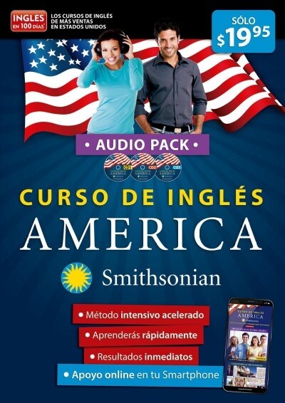 Curso de Ingl? Am?ica de Smithsonian..Audiopack. Ingl? En 100 D?s / America English Course, Smithsonian Institution (Paperback)