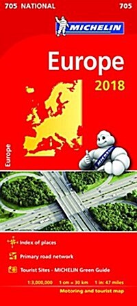 Europe 2018 National Map 705 (Sheet Map, folded)