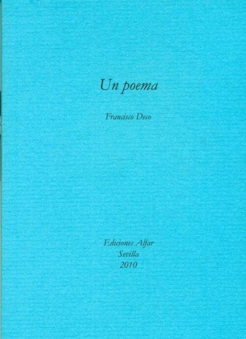 UN POEMA (Paperback)