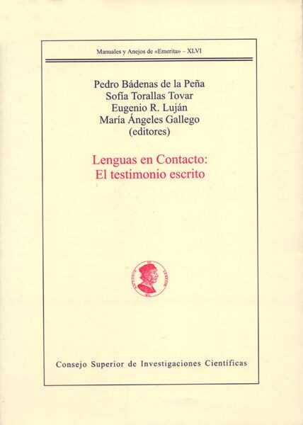 LENGUAS EN CONTACTO: EL TESTIMONIOESCRITO (Paperback)