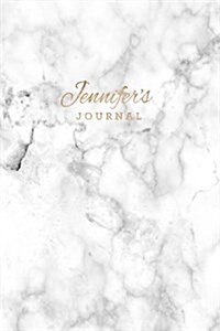 Jennifers Journal: Personalized Marble + Gold Jennifer Notebook - 120-Page Lined (Paperback)