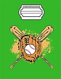 Baseball Home Run, Glove, Ball and Bats Composition Book, 4x4 Quad Rule Graph Paper Book: 101 Sheets / 202 Pages (Paperback)