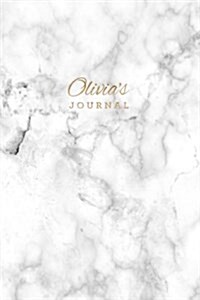 Olivias Journal: Personalized Marble + Gold Olivia Notebook - 120-Page Lined (Paperback)