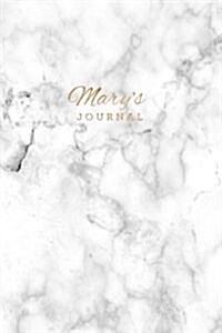 Marys Journal: Personalized Marble + Gold Mary Notebook - 120-Page Lined (Paperback)