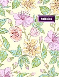 Notebook: Lined Notebook, Large (8.5 X 11 Inches), 110 Pages - Seamless Floral Cover (Paperback)