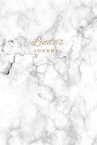 Lindas Journal: Personalized Marble + Gold Linda Notebook - 120-Page Lined (Paperback)