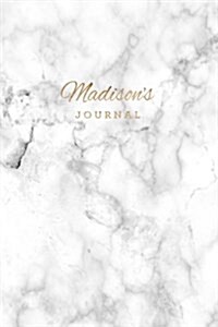 Madisons Journal: Personalized Marble + Gold Madison Notebook - 120-Page Lined (Paperback)