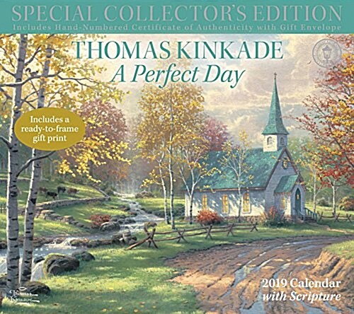 Thomas Kinkade Special Collectors Edition with Scripture 2019 Deluxe Wall Calen: A Perfect Day (Wall)