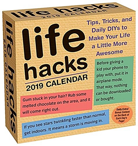 Life Hacks 2019 Day-To-Day Calendar (Daily)