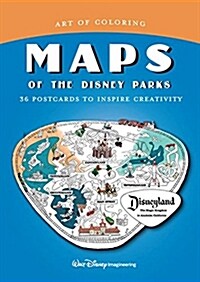 Art of Coloring: Maps of the Disney Parks: 36 Postcards to Inspire Creativity (Paperback)