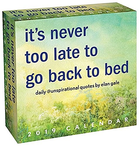 Unspirational 2019 Day-To-Day Calendar: Its Never Too Late to Go Back to Bed (Daily)