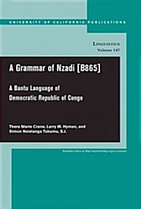 A Grammar of Nzadi [B865]: A Bantu Language of Democratic Republic of Congo Volume 147 (Paperback)