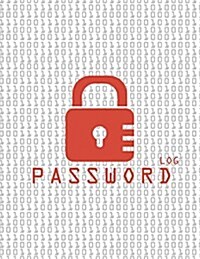 Password Log: Red Lock with Number Premium Password Book 8.5x11(large Print) for Record 300+ Usernames and Password: Internet Passwo (Paperback)