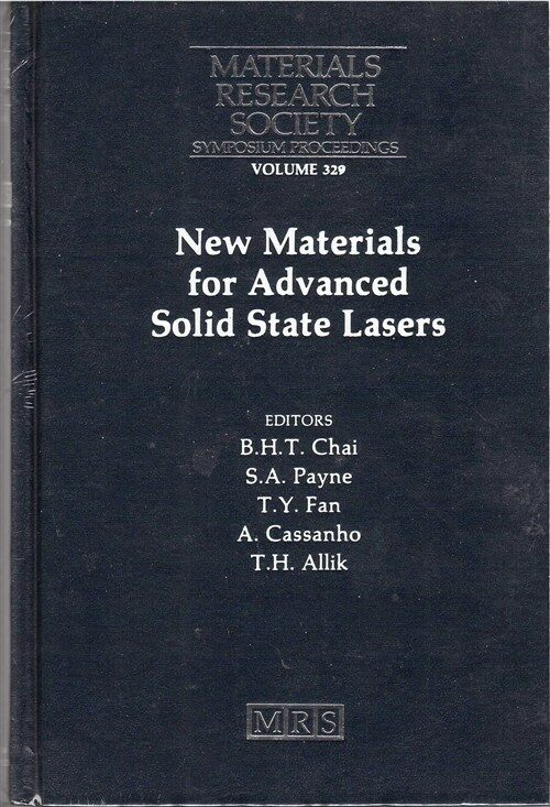 [중고] New Materials for Advanced Solid State Lasers: Volume 329 (Hardcover)