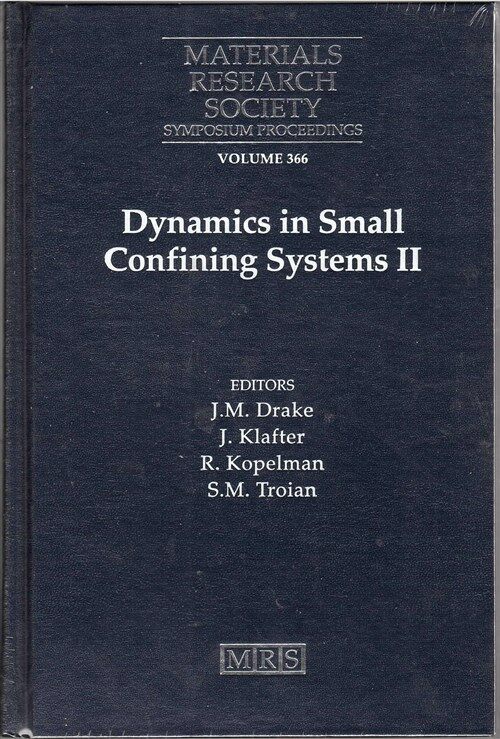 [중고] Dynamics in Small Confining Systems: Volume 366 (Hardcover)