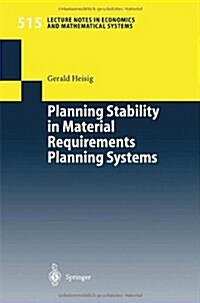 Planning Stability in Material Requirements Planning Systems (Paperback)