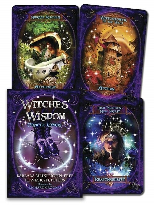 Witches Wisdom Oracle Cards (48-card Deck + Guide Book)