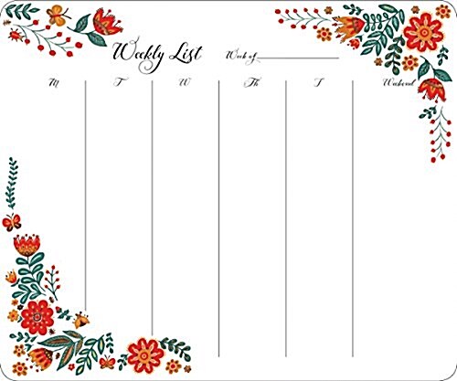 Folk Floral Dinara Weekly To-Do Pad (Other)