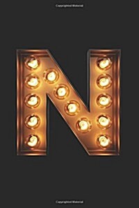 N: Glowing N Initial Notebook: Monogram Initial N Journal - Personalized Notebook (Paperback)
