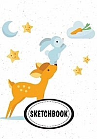 Sketchbook: Deer and rabbit: 110 Pages of 7 x 10 Blank Paper for Drawing (Sketchbooks) (Paperback)