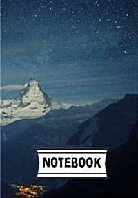 Notebook: Alps Night: Journal Diary, 110 Lined Pages, 7 X 10 (Paperback)