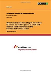 Opportunities and Risks of Open Innovation to Ensure Innovative Power in Small and Medium-Sized Enterprises in the Business-To-Business Sector (Paperback)
