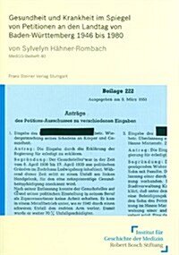 Gesundheit Und Krankheit Im Spiegel Von Petitionen an Den Landtag Von Baden-wurttemberg 1946 Bis 1980 (Paperback)