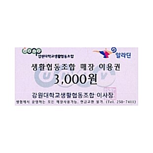 강원대학교(춘천) 식권 10매 * 3,000원권_매점/서점/식당(생협) 