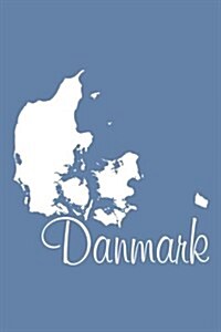 Danmark - Blue-Gray Lined Notebook with Margins (Denmark): 101 Pages, Medium Ruled, 6 X 9 Journal, Soft Cover (Paperback)