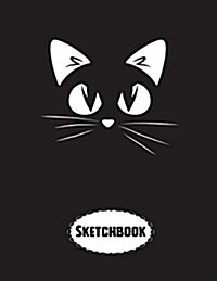 sketchbook: Sketchbook Black Cat Cute Sketchbook, 8.5 x 11, 110 Pages, Blank Unlined Paper for Sketching, Drawing, Writing, Jour (Paperback)