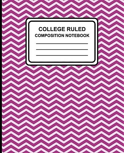 College Ruled Composition Notebook: Chevron (Purple), 7.5 x 9.25, Lined Ruled Notebook, 100 Pages, Professional Binding (Paperback)