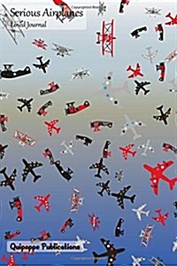 Serious Airplanes Lined Journal: Medium Lined Journaling Notebook, Serious Airplanes Mixed Color Airplanes Pattern Cover, 6x9, 130 Pages (Paperback)