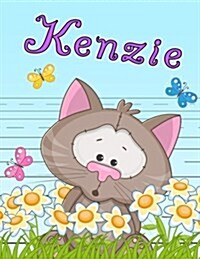 Kenzie: Personalized Book with Childs Name, Primary Writing Tablet for Kids, 65 Sheets of Practice Paper, 1 Ruling, Preschoo (Paperback)