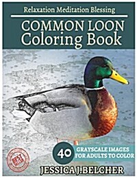Common Loon Coloring Book for Adults Relaxation Meditation Blessing: Sketches Coloring Book 40 Grayscale Images (Paperback)