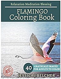 Flamingo Coloring Book for Adults Relaxation Meditation Blessing: Sketches Coloring Book 40 Grayscale Images (Paperback)