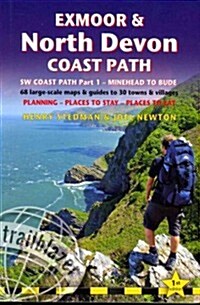 Exmoor & North Devon Coast Path: Trailblazer British Walking Guide : Practical Guide to Walking the Whole Path with 68 Large-Scale Maps & Guides to 30 (Paperback)