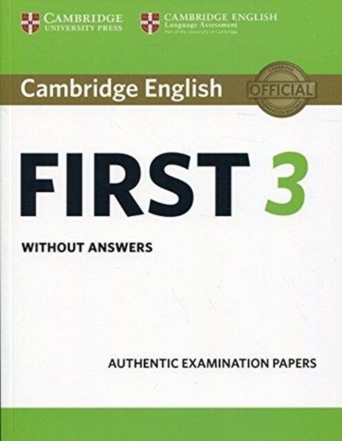 Cambridge English First 3 Students Book without Answers (Paperback)
