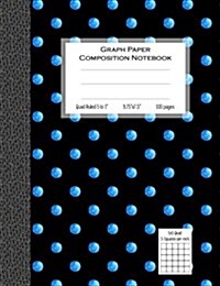 Graph Paper Composition Notebook, Quad Ruled 5 Squares Per Inch, 100 Pages: Blueberries Polka Dot Cover, Black & Blue Graph Composition Book, 9.75 In. (Paperback)