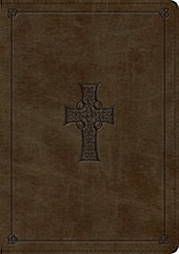 ESV Large Print Wide Margin Bible (Trutone, Olive, Celtic Cross Design) (Imitation Leather)