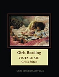 Girls Reading: Vintage Art Cross Stitch Pattern (Paperback)