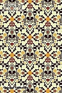 African Style Lined Journal: Medium Lined Journaling Notebook, African Style Horned Mask Pattern Cover, 6x9, 130 Pages (Paperback)