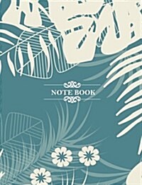 Notebook: Notebook Journal Diary, 110 Dashed lines pages, 8.5 x 11 Notebook for Writing Letters & Words, Diary Flower cover (Paperback)