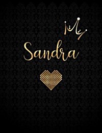 Sandra: Personalized Black XL Journal with Gold Lettering, Girl Names/Initials 8.5x11, Journal Notebook with 110 Inspirational (Paperback)