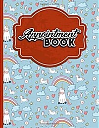 Appointment Book: 7 Columns Appointment Journal, Appointment Scheduler Calendar, Daily Planner Appointment Book, Cute Unicorns Cover (Paperback)