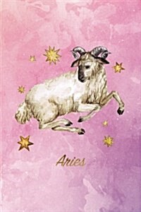 Aries: Zodiac Starsign Notebook 120-Page Lined Aries Journal (Paperback)