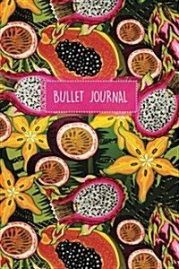 Bullet Journal: Tropical Print 6x9 Dot Grid Notebook Bright, Floral Style (Paperback)