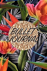Bullet Journal: Tropical Gold Sequin Dot Grid Notebook 120-Page Bullet Journal (Paperback)